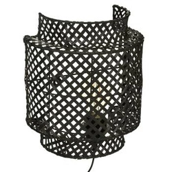 Kinkiet ścienny Liby boho czarny bambusowy do salonu i sypialni Atmosphera 23 cm