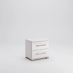 Szafka nocna Intesi Flory 55 cm biały połysk z 2 szufladami – nowoczesny design do sypialni