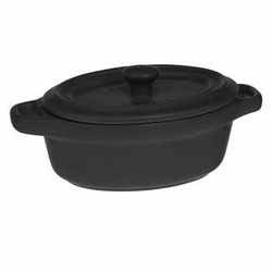 Ceramiczne naczynie do zapiekania czarne Atmosphera owalne 8,5x11 cm do zapiekanek