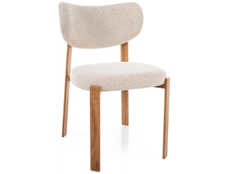 Krzesło Norin beżowe tapicerowane skandynawskie do jadalni Intesi