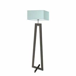 Lampa stojąca do salonu JAWA miętowy abażur, nowoczesna drewniana Lysne 138 cm