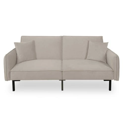 Sofa rozkładana Canif Velvet szara nowoczesna dwuosobowa do salonu i małego mieszkania Intesi