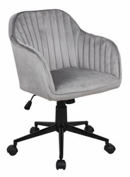 Fotel kubełkowy obrotowy Campo VIC szary welur do biurka nowoczesny z regulacją wysokości