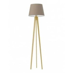 Lampa podłogowa do salonu Curacao nowoczesna drewniana z beżowym abażurem LYSNE 158 cm