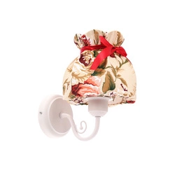 Kinkiet ROZANO lampa biały 1x40W E27  abażur kwiatowy