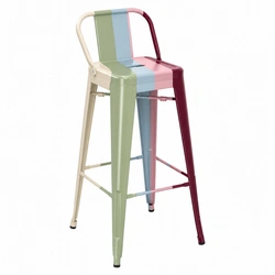 Hoker Paris Back Short 75 cm metalowy z oparciem nowoczesny do kuchni personalizowany D2.DESIGN