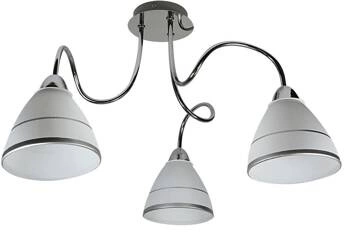 Lampa sufitowa Elf klasyczna 3-punktowa szklana chrom do salonu kuchni i jadalni