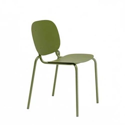 Krzesło metalowe Si-Si zielone nowoczesne do ogrodu i na taras sztaplowane SCAB Design