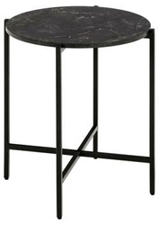 Stolik kawowy okrągły Lamoine 40 cm czarny marmur nowoczesny loftowy do salonu Actona