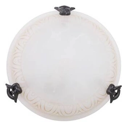 Plafon sufitowy Lusa biały okrągły 30 cm szklany nowoczesny do salonu i kuchni