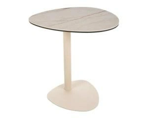 Stanton Intesi stolik kawowy owalny beżowy kaszmir nowoczesny do salonu