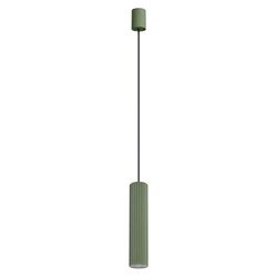 Lampa wisząca LED IVAR 1 oliwkowa tuba do salonu i kuchni