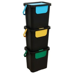 Zestaw 3 koszy na śmieci do segregacji 24L czarny składany kuchenny 5five simply smart