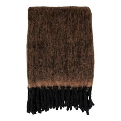 Pled Carmel ciepły wełniany brązowy 130x170 na kanapę i łóżko