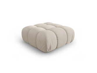 Pufa Bellis Light Beige 3D beżowa pikowana kwadratowa do salonu i sypialni nowoczesna 94x94 cm