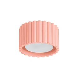 Plafon sufitowy AURA 1 różowy nowoczesny okrągły do salonu i kuchni aluminium