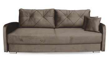 Sofa rozkładana Urduna brązowa z funkcją spania i pojemnikiem do salonu skandynawska