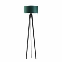 Lampa podłogowa MIAMI abażur zieleń butelkowa stelaż hebanowy