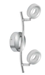 Nowoczesna lampa sufitowa LED Vinola chromowana do salonu i jadalni 2-punktowa