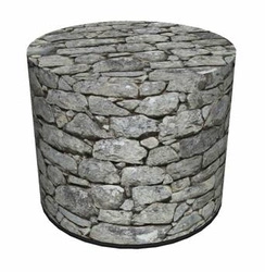 Pufa okrągła Castle Intesi multikolor nowoczesna tapicerowana do salonu i sypialni 40 cm