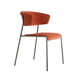 Fotel kubełkowy Lisa velvet welur pomarańczowy nowoczesny glamour do salonu z podłokietnikami