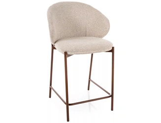 Hoker Elsme beżowy do kuchni tapicerowany z oparciem Intesi