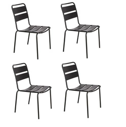 Zestaw 4 krzeseł Barco czarne