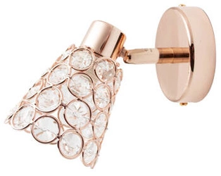 Kinkiet ścienny Glossy regulowany glamour różowe złoto kryształowy do salonu i sypialni