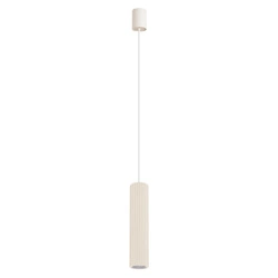 Lampa wisząca LED IVAR beżowa tuba nad stół i wyspę do kuchni