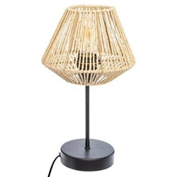 Lampka nocna boho Jily Atmosphera naturalna z ażurowym kloszem do sypialni 34 cm