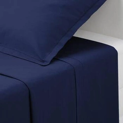 Prześcieradło bawełniane niebieskie Atmosphera 240x290 cm do sypialni na duże łóżko