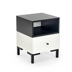 Nowoczesna biała szafka nocna z szufladą Tisaia Intesi do sypialni 40x40 cm