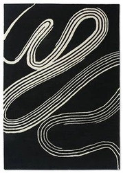 Dywan wełniany do salonu Decor Flow Caviar 160x230 nowoczesny łatwy w czyszczeniu czarny