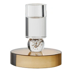 House Nordic świecznik szklany brązowo-biały nowoczesny do salonu 10 cm