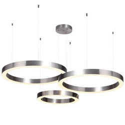 Nowoczesna lampa wisząca LED CIRCLE 60+60+80 nikiel do salonu i jadalni Step into Design