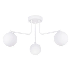 Żyrandol sufitowy ASTRAL 3 biała kula minimalistyczna do salonu i sypialni 62 cm