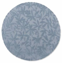 Dywan okrągły wełniany Cleavers 200x200cm szaroniebieski do salonu nowoczesny Laura Ashley
