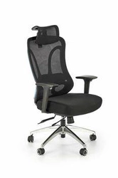 Fotel biurowy ergonomiczny Berto czarny obrotowy z zagłówkiem i regulacją Intesi do biura