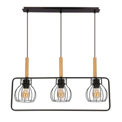 Lampa wisząca Franita czarna 3-punktowa nowoczesna do salonu i sypialni nad wyspę