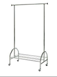 Denver nowoczesny wieszak stojący na ubrania do przedpokoju srebrny metal Intesi