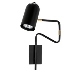 Kinkiet ścienny Hosti czarny nowoczesny metalowy do sypialni i salonu Candellux Lighting