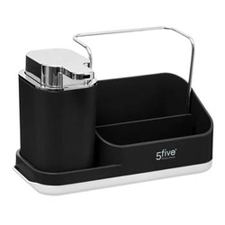 5five simply smart Sink Caddy czarny dozownik na płyn do naczyń i organizer do kuchni