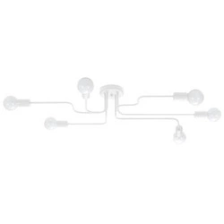Żyrandol loftowy VECTOR 6 biały do salonu i jadalni metalowy 6-punktowy SOLLUX LIGHTING