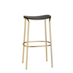 Hoker bez oparcia Trick wood 75 cm czarny dąb na złotych nogach do kuchni nowoczesny