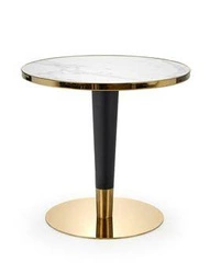 Stół okrągły biały marmur Mosa Intesi nowoczesny glamour do jadalni i salonu na jednej nodze