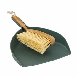 Szczotka z szufelką zielona/naturalna