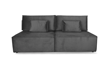 Sofa rozkładana Toro z funkcją spania i pojemnikiem do salonu szara nowoczesna 2-osobowa