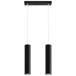 Lampa wisząca Lagos czarna 2-punktowa nowoczesna do salonu kuchni lub nad wyspę