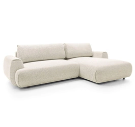 Narożnik z funkcją spania do salonu Ljung prawy nowoczesny beżowy z pojemnikiem Intesi