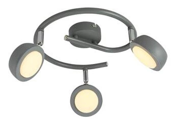 Lampa sufitowa LED Mild szara regulowana 3-punktowa do salonu i sypialni 40 cm